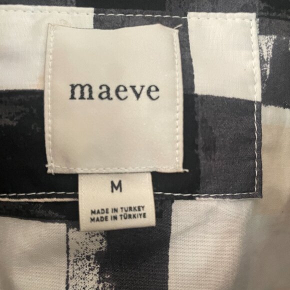 Maeve Bettina Tiered Shirt Dress Size Medium, Geometric print, puff sleeves - Picture 4 of 10